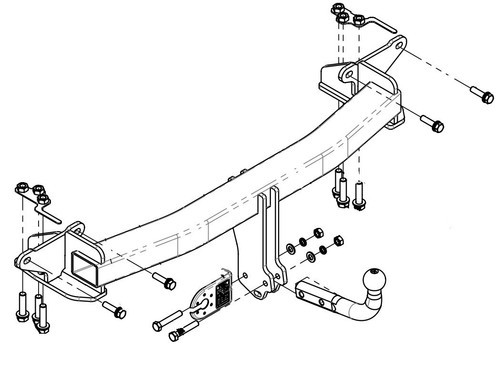 Swan neck tow bar for - neck, land