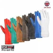 Marching Gloves Band Gauntlet Short cuffs Gloves 100% Leather With Golden Snap