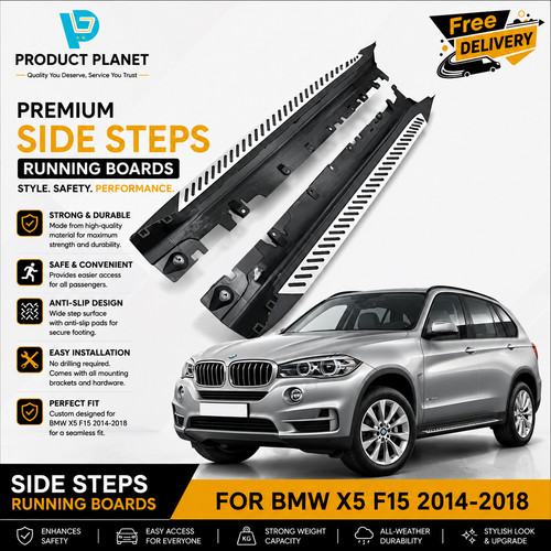 Black running board side steps - running,
