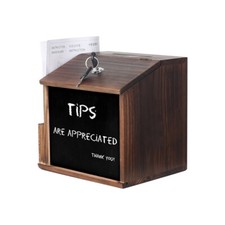 Lockable Wood Suggestion Box Wall Mounted Comment Collection Box Ballot Charity
