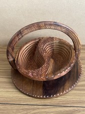 Wooden Fruit Bowl Collapsible Home Kitchen Décor Foldable Snacks Vintage