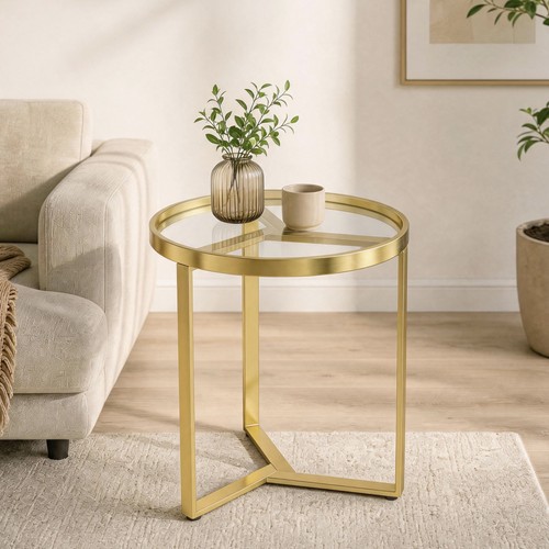 Homcom round side table with - homcom,