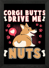Corgi Butts Dog Framed Wall