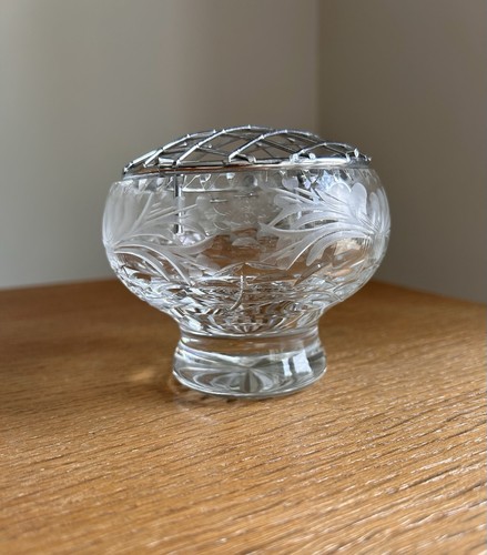 Vintage glass rose bowl - vintage,