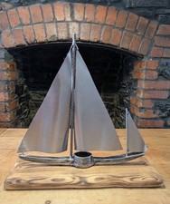 Metal Sailboat Sculpture