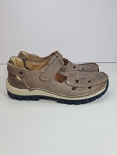 Wolky Womens Beige Leather Walking Shoes Closed Toe Sandals Rip Strap UK Size 5