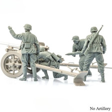 1/16 Resin Model Kit WWII German Field Artillery Crew 4 Figures Unassembled