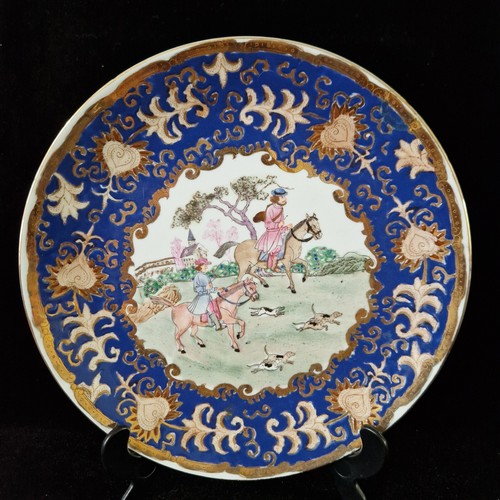 Vintage hand painted blue - painted, &