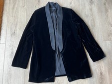 ZARA Women's Black Velvet Blazer Jacket Coat Evening - Medium