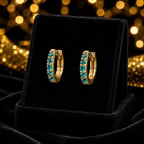 Emerald hoop earrings 9ct - hoop,