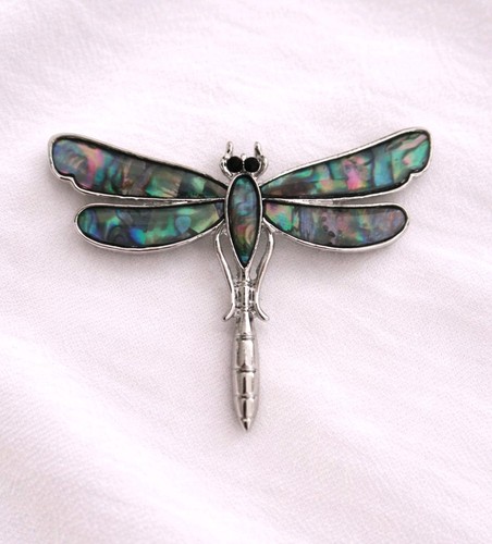 Iridescent dragonfly brooch - iridescent,