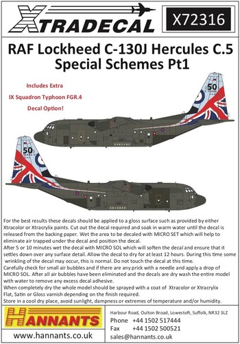 Xtradecal raf lockheed - xtradecal, 1/72