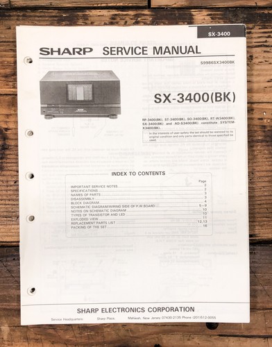 Sharp 3400 3400bk - sharp, sx-3400