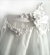 Antique French style bed ciel de lit half tester bed canopy vintage Chateau 