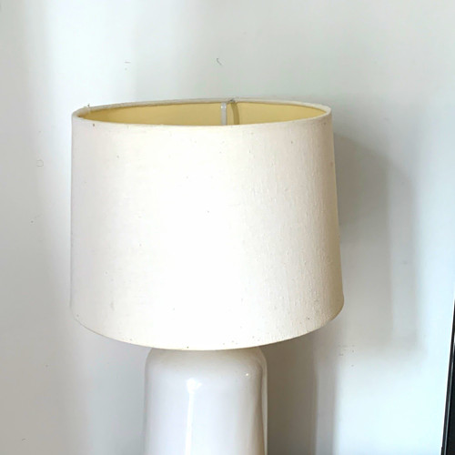 White ceramic table - table, lamp