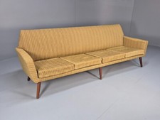 Danish 1960s 4 Seat Sofa Green Wool Teak Legs Retro Mid Century  EB9746 M4SS