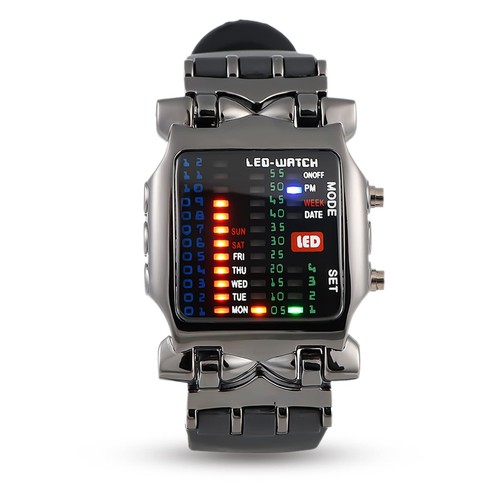 Binary led display wristwatch - binary,