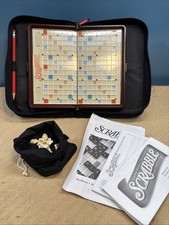 Vtg Scrabble Game Folio Travel Edition Complete Board Tiles Carrying Case 2001
