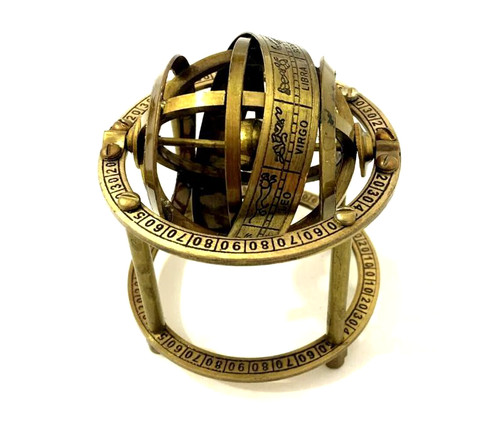 Brass armillary sphere - brass,