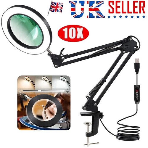 10x magnifying glass - 10x, lamp