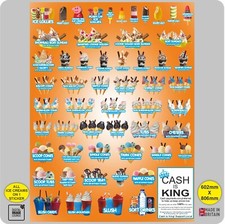 ICE CREAM VAN Sticker - Cones-Tubs-Sundaes- Drink- Lolly - 1 FULL WINDOW STICKER