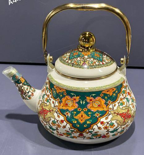 Retro floral enamel teapot - retro,