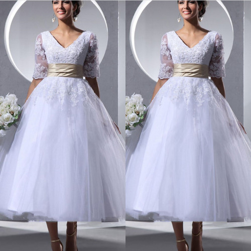 Tea length wedding - wedding, dress