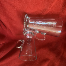 2 x Costa Coffee Clear Logo Embossed Latte Hot Chocolate Coffee Glass Mug  NEW 