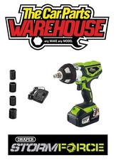 01031 Draper Storm Force 20v Cordless 1/2" Impact Wrench Gun inc four sockets