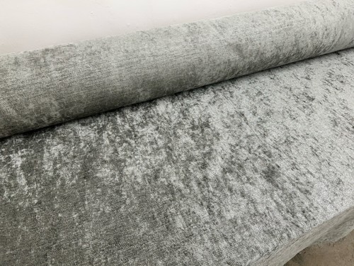 Grey shimmer velvet fabric - grey,