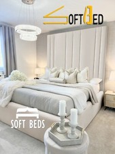 New Plush Velvet Panel Bed