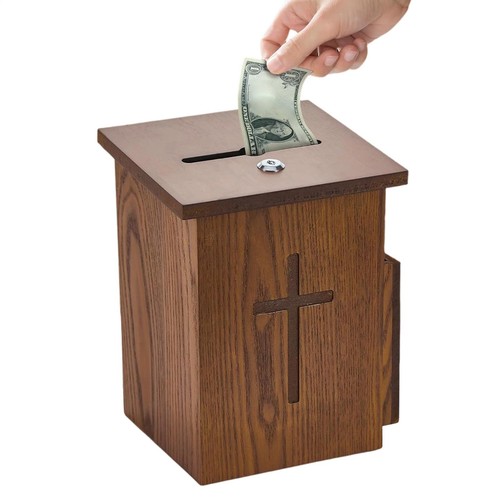 Wooden donation box - wooden, slot