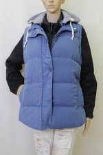 BLUE HOODED BODY WARMER GILET PADDED UK 18 