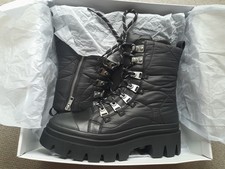 Ash Peak Black Combat Platform Boots Size UK5 EU38 (24 cm)