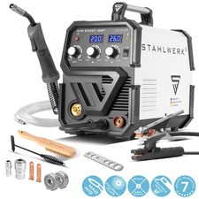 STAHLWERK Welder 2 in 1 Combination MIG/MAG & MMA Electric Hand 200A IGBT FLUX Usable