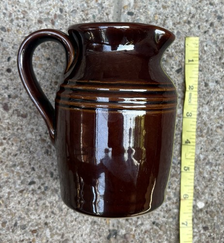 Brown glazed ceramic - brown, pitcher