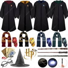 UK Harry Potter Gryffindor Ravenclaw Slytherin Hufflepuff Robe Cloak Tie Costume