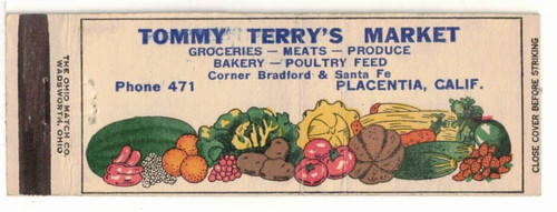 C1940 matchbook tommy - c1940,