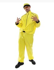 Adults Funny 90's Rapper Costume - Yellow Hat And Glasses Size Large