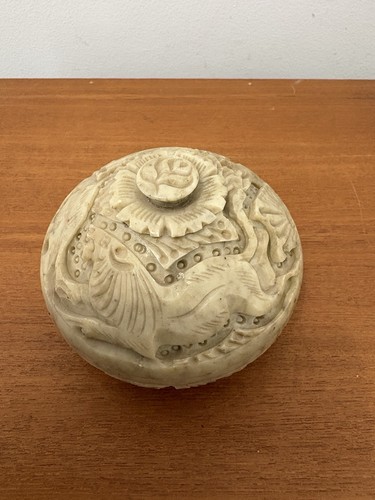 Hand carved soapstone trinket - hand-carved,