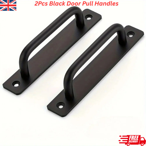 2pcs black door pull handles - black,