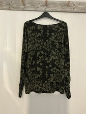 Ilse Jacobsen Hornbaek Top Gorgeous Olive Green Ruched Sleeve Oversized Tunic