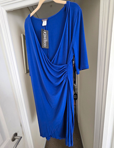 Kim blue neck - v-neck, wrap