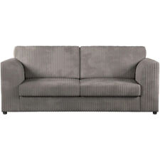 Jumbo Cord High Back Cushions Corner Sofa Suite Set Footstool 3 2 Seater Grey UK