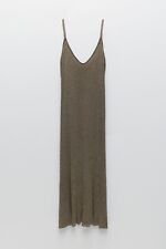 Zara Metallic Thread Knit Dress S New