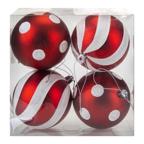 Red white baubles candy cane - candy,