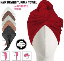 Women Hair Towel Turban Drying Wrap Soft 100% Cotton After Shower Quick Dry Cap