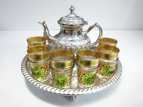Moroccan handmade silver tea - moroccan,