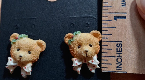 Holiday earrings teddy bears - earrings,