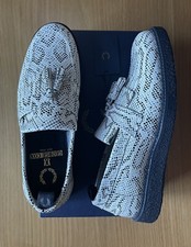 BNIB 1 Fred Perry x George Cox Embossed Tassel Loafer 5 38 Snakeskin Eff B9279